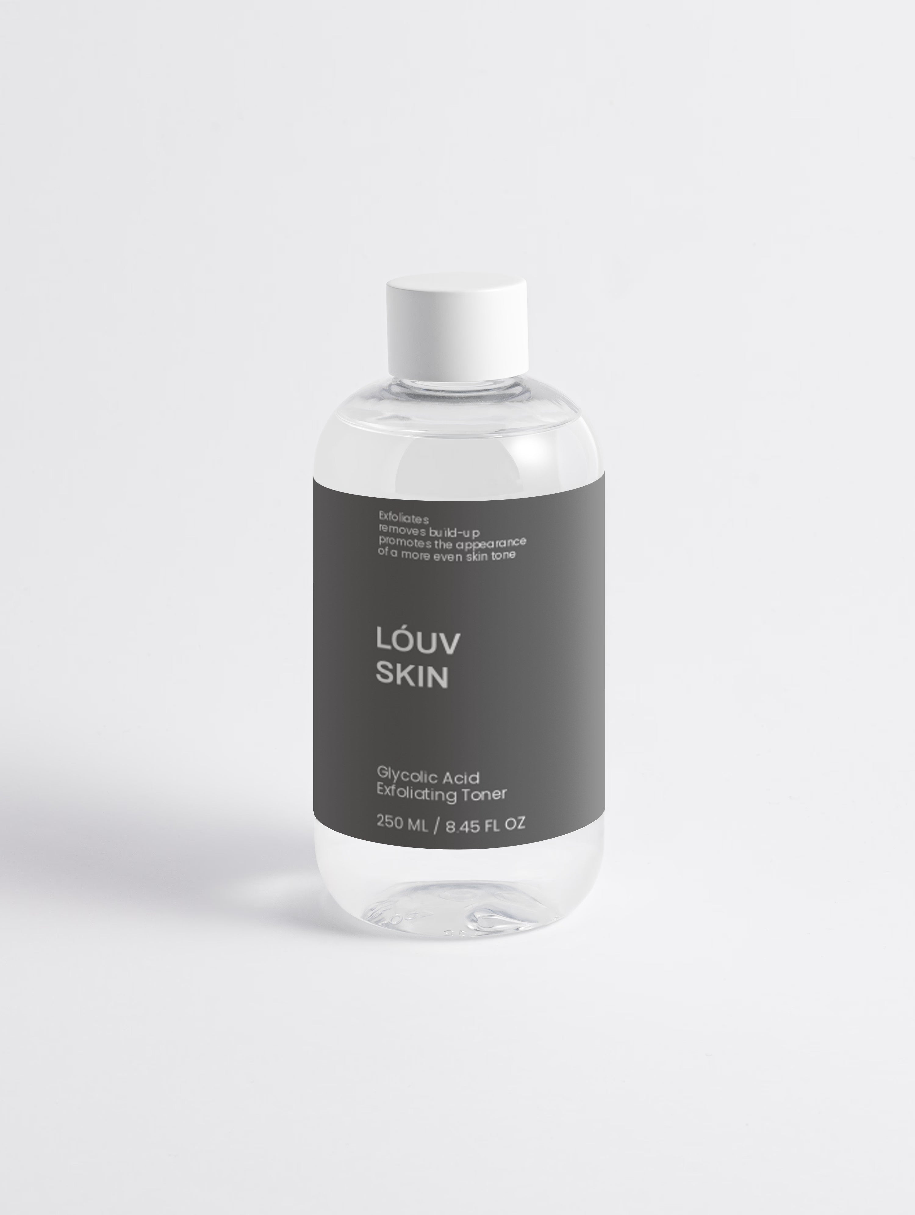 LÓUV SKIN face care collection — glycolic acid exfoliating toner